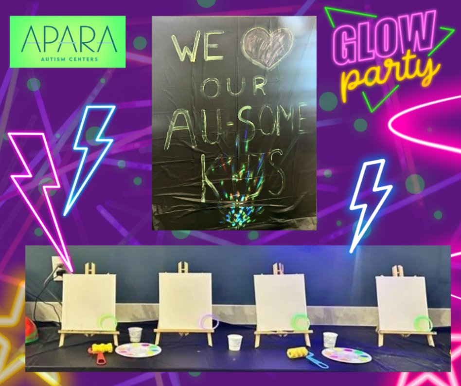 AparaAutism's tweet photo. We had an Au-some time at our Glow Party with our amazing clients and families! 🌟✨

The night was full of bright smiles, glowing fun, and unforgettable memories! From glowing games to neon art, every activity was packed with opportunities to practice skills like turn-taking, communication, and following directions—all while having a blast! 💡💬🎨

Thanks for lighting up the night with us! 💙

#AparaAutismCenters #ABA #Autism #RBT #BCBA #TeamApara #ABAtherapy #GlowParty #ABAFun #FamilyEngagement #LearningThroughPlay #HoustonTX #SanAntonioTX #DallasTx #PearlandTX