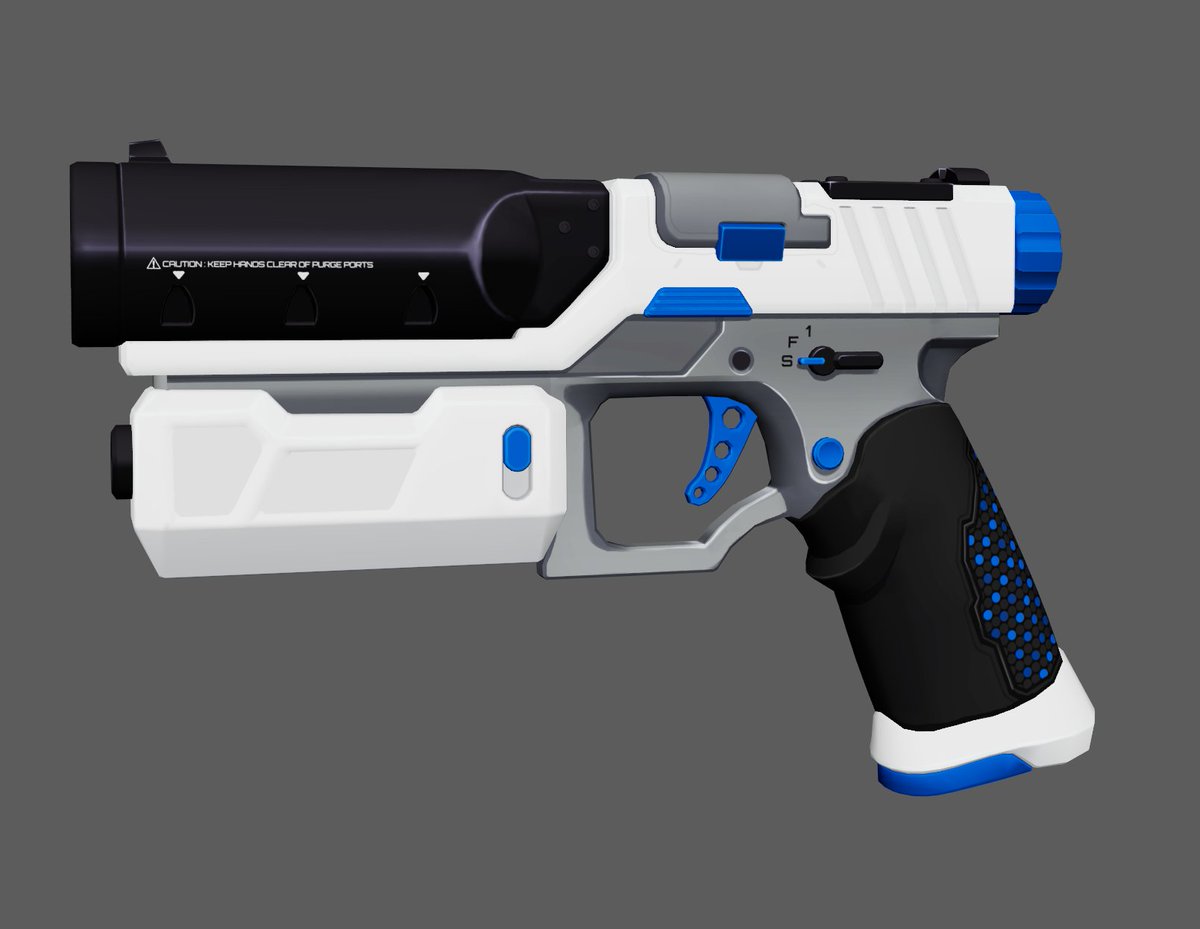 Went back to fix some stuff, nerfed her a bit from the original design, also finalizing the textures on the gun