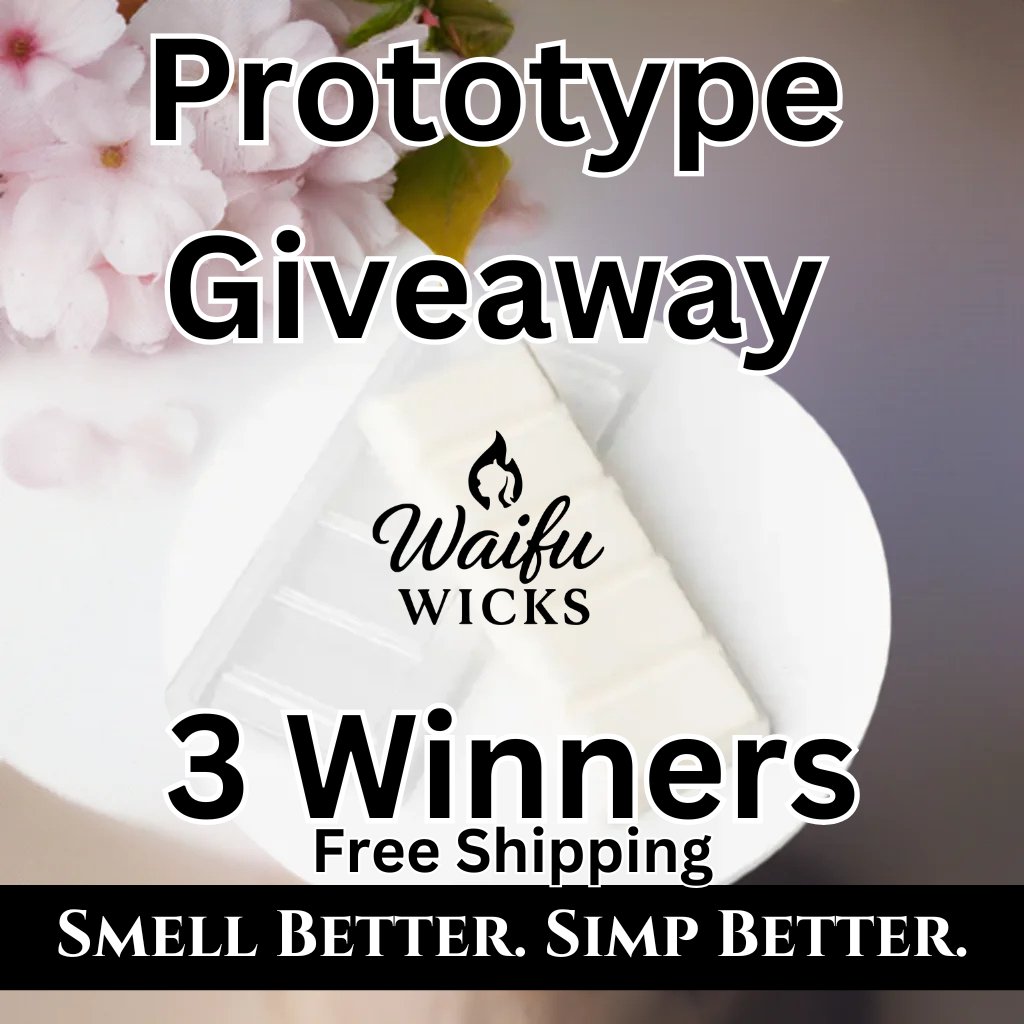 Waifu Wicks (@waifuwicks) on Twitter photo 🚨 PROTOTYPE GIVEAWAY 🚨
Our labels are getting a glow-up 👀 but we can’t wait to drop these scents!
3 WINNERS will get a wax melt bar of any scent of their choice — FREE shipping included 🕯️✨
HOW TO ENTER:
1️⃣ Follow <a href="/WaifuWicks/">Waifu Wicks</a>
2️⃣ Like + RT this post
3️⃣ Tag your Oshi + and 🚨 PROTOTYPE GIVEAWAY 🚨
Our labels are getting a glow-up 👀 but we can’t wait to drop these scents!
3 WINNERS will get a wax melt bar of any scent of their choice — FREE shipping included 🕯️✨
HOW TO ENTER:
1️⃣ Follow <a href="/WaifuWicks/">Waifu Wicks</a>
2️⃣ Like + RT this post
3️⃣ Tag your Oshi + and