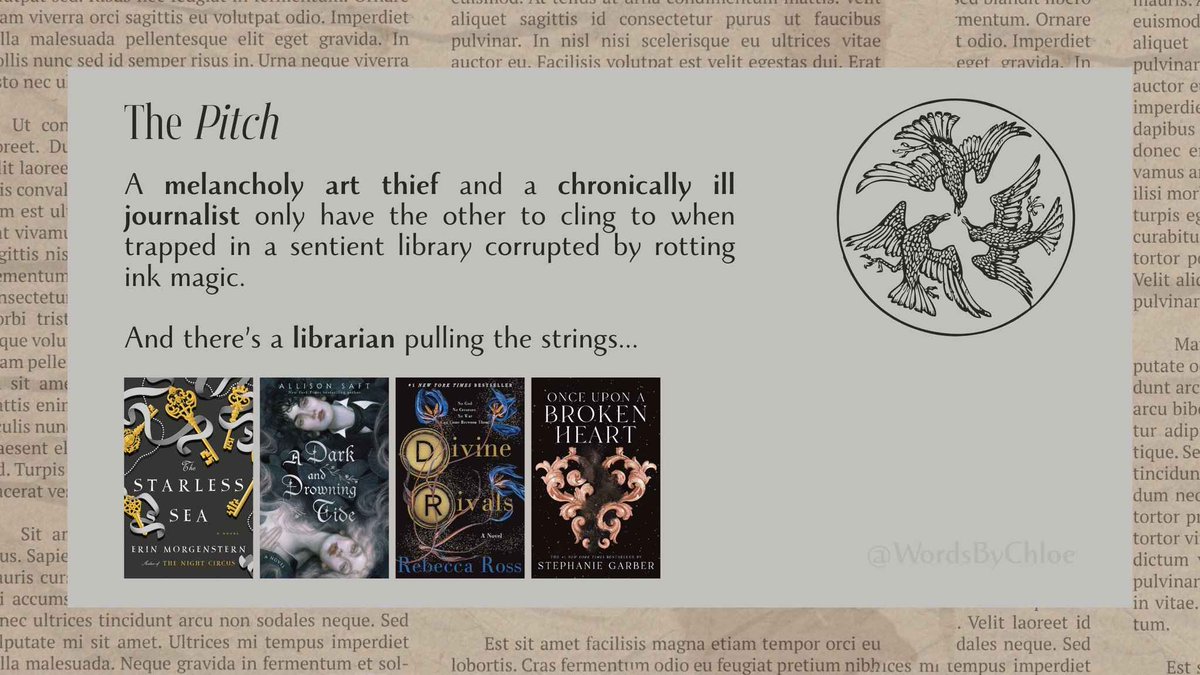 WordsbyChloe's tweet image. last minute venture into #questpit to share the editor's guide to my literary-leaning sapphic romantasy with:
📚violent yearning
📚gothic horror undertones
📚chronic pain representation
Step into the library 🖤✨
made by the lovely @psstsabrina 💓
#RF #H #A #AG #OS v soon...