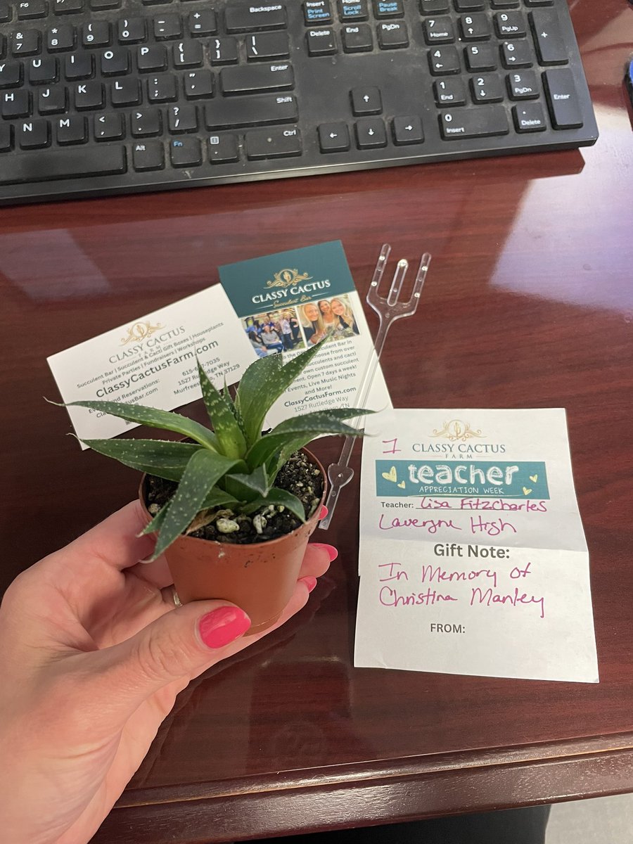 Lisa Fitzcharles (@mrsfitzcharles) on Twitter photo I donβt know who to thank for this adorable cactus that was mysteriously delivered to me for Teacher Appreciation Week. I love it. But not nearly as much as I loved our amazing teacher Mrs. Manley. I think of her often, & the impact she made at LHS.And her impact is still goingπ I donβt know who to thank for this adorable cactus that was mysteriously delivered to me for Teacher Appreciation Week. I love it. But not nearly as much as I loved our amazing teacher Mrs. Manley. I think of her often, & the impact she made at LHS.And her impact is still goingπ
