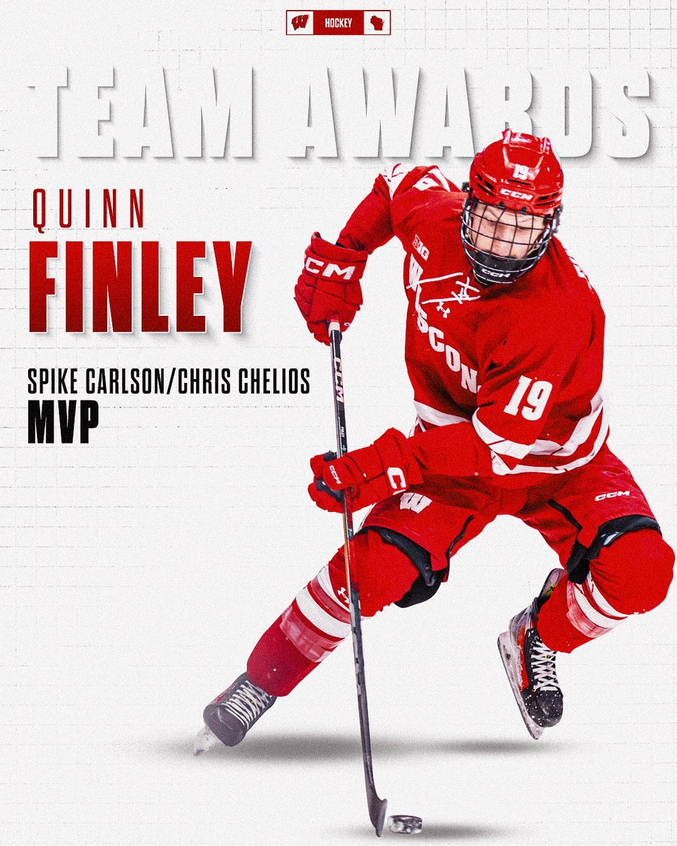 Wisconsin Hockey (@badgermhockey) on Twitter photo M-V-P... M-V-P... M-V-P
Voted by his teammates as MVP, sophomore <a href="/QuinnFinley2/">Quinn Finley</a> was our first player with 20 goals and 40 points since 2020-21
#Badgers || #25TeamAwards M-V-P... M-V-P... M-V-P
Voted by his teammates as MVP, sophomore <a href="/QuinnFinley2/">Quinn Finley</a> was our first player with 20 goals and 40 points since 2020-21
#Badgers || #25TeamAwards
