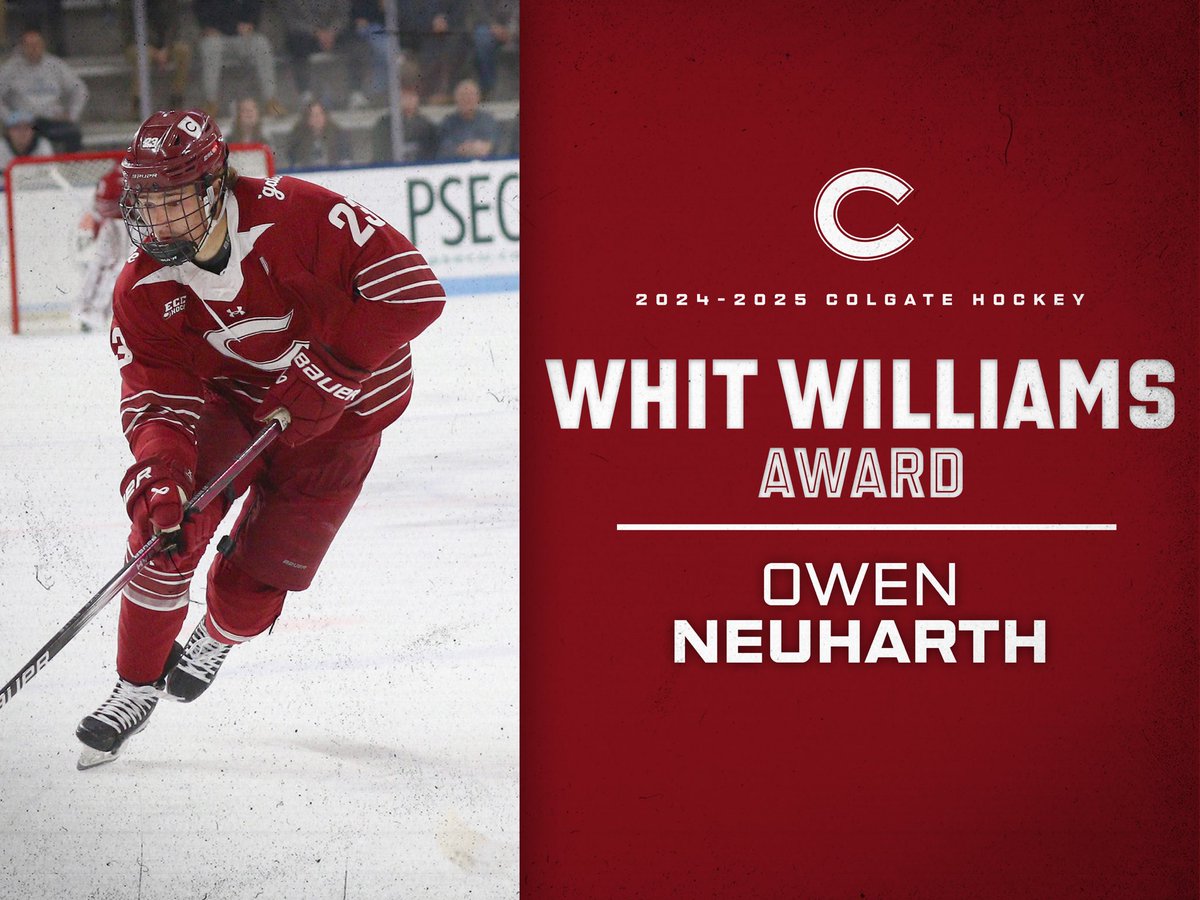 Owen Neuharth is the recipient of the Whit Williams Award. This honor is awarded annually to the player who has great integrity and a passion for the game of hockey, and through his commitment to excellence, has improved the most over the course of the season. 

#GoGate
