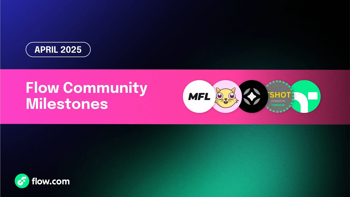 April 2025 was big for apps on Flow:

• <a href="/NBATopShot/">NBA Top Shot</a> Moments became fungible with $TSHOT by @Vaultopolis
• <a href="/CryptoKitties/">CryptoKitties</a> launched their first fungible tokens $MEOWCOINS
• <a href="/playMFL/">MFL</a> >$1M Volume in 30d
• $15M DEX volume on <a href="/trado_one/">Trado🌊 (🎁)</a>

Learn more about Flow's April milestones ⤵️