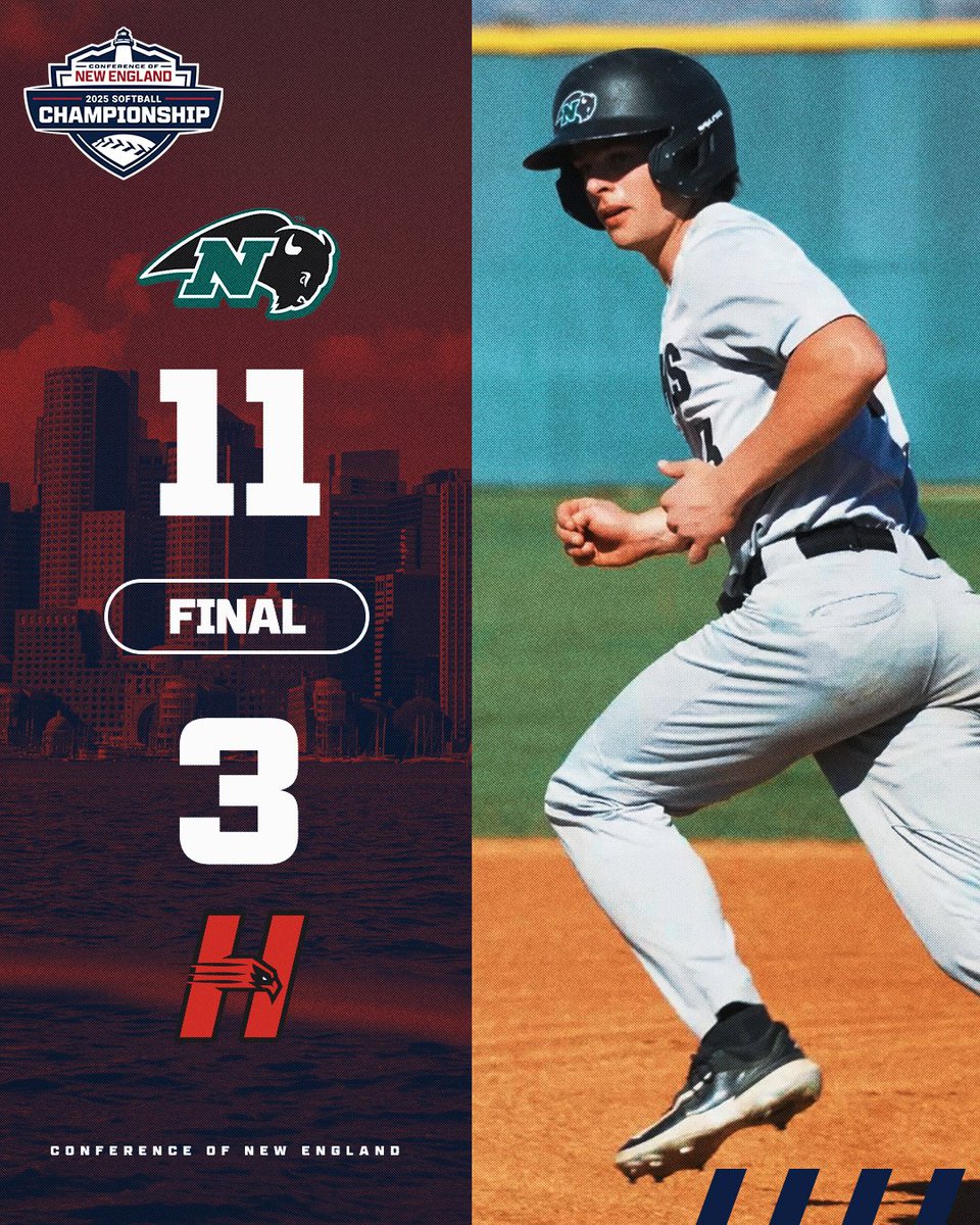Conference of New England (@cne_sports) on Twitter photo ⚾️ BISON BALL!
The <a href="/ncbison/">Nichols College Athletics</a> run away with a victory over the <a href="/HartfordHawks/">Hartford Hawks</a> behind a trio of RBI's from Collin Harty and a 4-for-4 effort from Ben Jerome!
Nichols now awaits the winner of <a href="/ECGulls/">Endicott Athletics</a> & <a href="/WNE_GoldenBears/">Western New England Athletics</a> going on right now in Beverly!
#LeadAsONE | #ONENewEngland ⚾️ BISON BALL!
The <a href="/ncbison/">Nichols College Athletics</a> run away with a victory over the <a href="/HartfordHawks/">Hartford Hawks</a> behind a trio of RBI's from Collin Harty and a 4-for-4 effort from Ben Jerome!
Nichols now awaits the winner of <a href="/ECGulls/">Endicott Athletics</a> & <a href="/WNE_GoldenBears/">Western New England Athletics</a> going on right now in Beverly!
#LeadAsONE | #ONENewEngland