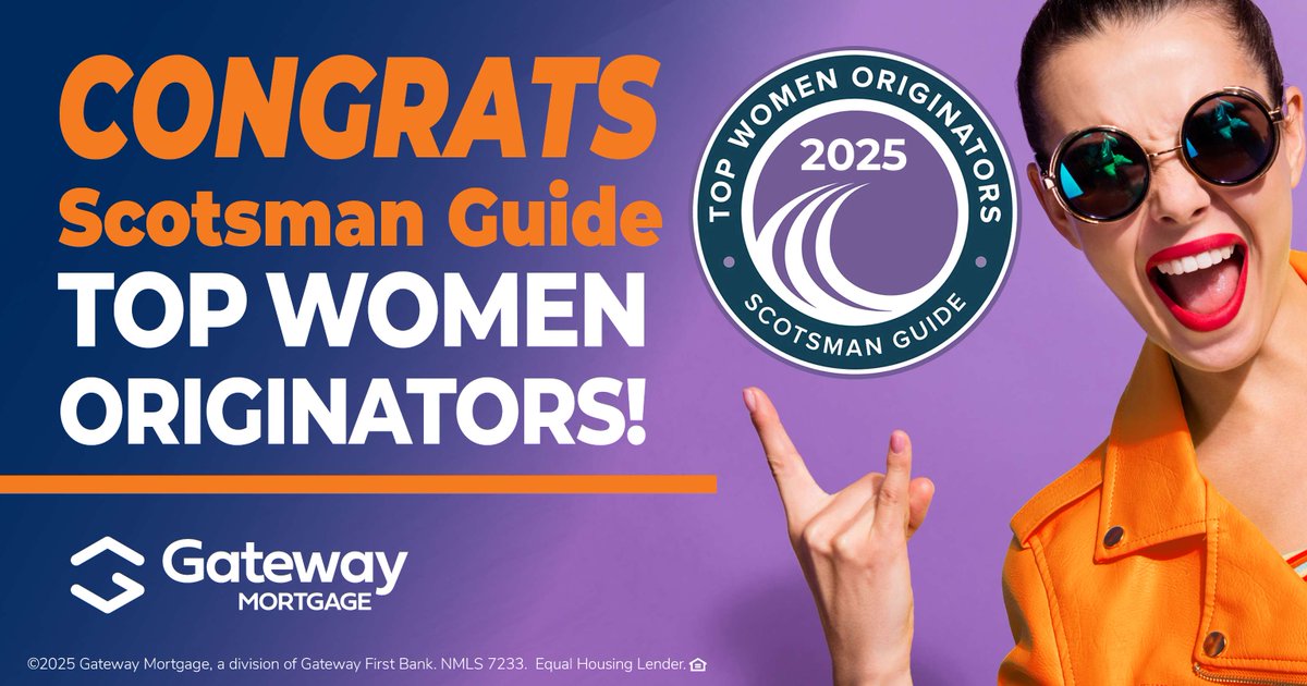 🚨 Big news! 8 amazing women from Gateway Mortgage have been named Top Women Originators by @‌ScotsmanGuide! 🏆

They’re not just closing loans—they’re building communities. 💪🏡

👏 Meet the honorees + read more: ow.ly/Tbyn50VOU57

#TopWomenOriginators #WomenInMortgage