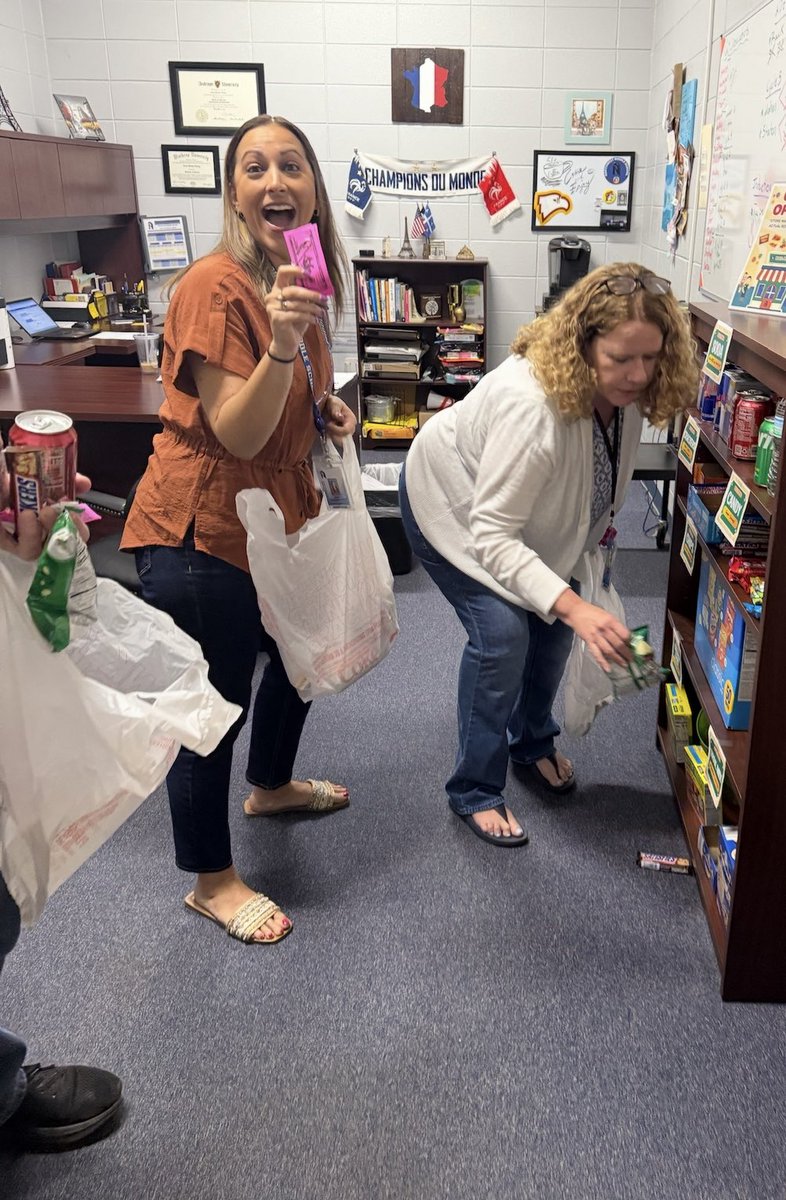 For teacher appreciation week, my teachers received a personal card with “money” inside to spend in the Kuss Mart, a fun convenience store opened in my office! 😂