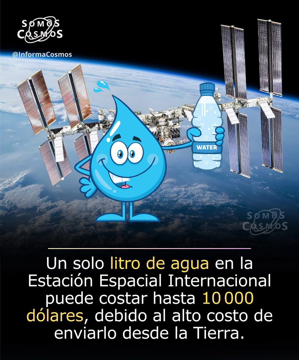 El costo del agua en la Estación Espacial Internacional (EEI) es extremadamente alto debido a los gastos asociados con el lanzamiento de suministros al espacio. 

Transportar un litro de agua desde la Tierra puede costar miles de dólares, con estimaciones que varían entre 5,000 y