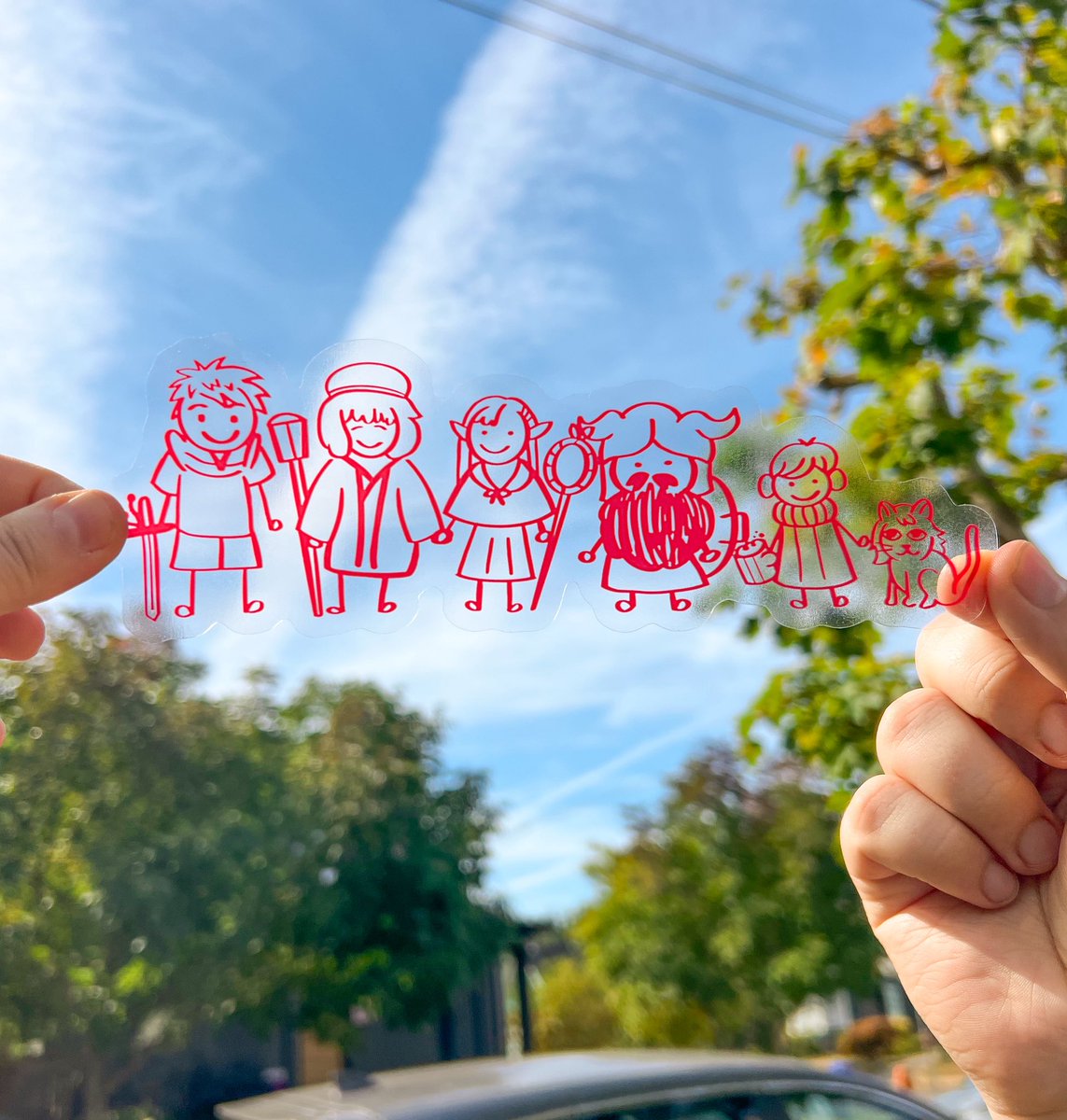 i still have a ton of these clear dungeon meshi car vinyls!!! just put them on sale for $6 🍄‍🟫