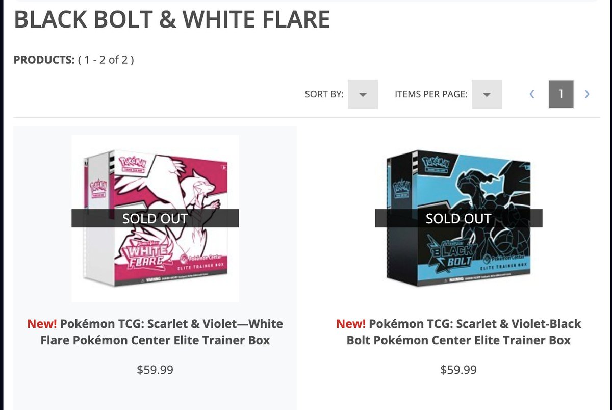 It's official! 
<a href="/PokemonCenterUS/">Pokémon Center</a> Black Bolt &amp; White Flare ETBs are sold out!