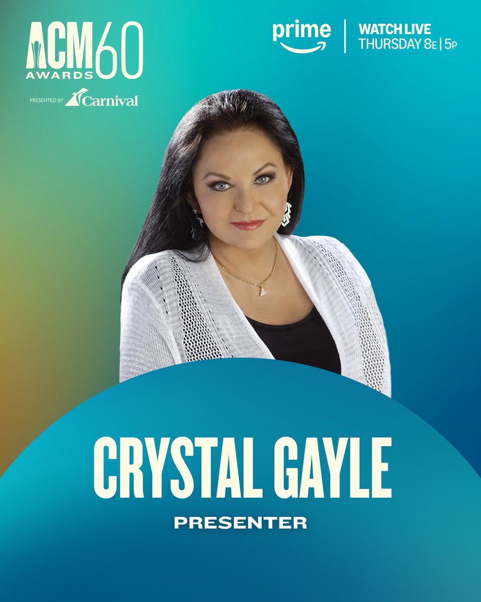 I’m excited to be presenting at the 60th @acmawards! You can watch it live tomorrow, free on @primevideo, at 8pm ET, 5pm PT. 🎶❤️🎵 #acm60  amazon.com/acm
