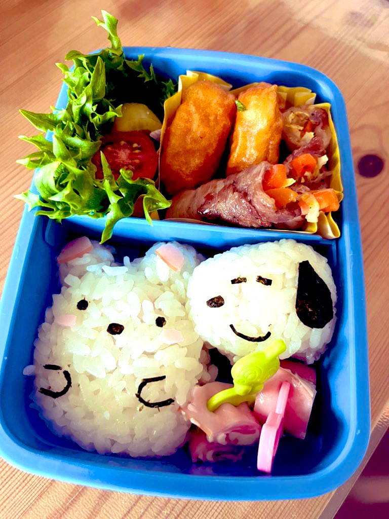 minakawa's tweet image. 娘の月一お弁当。

バタバタ作った割には上出来ではないかと！（ごはん部門担当者）