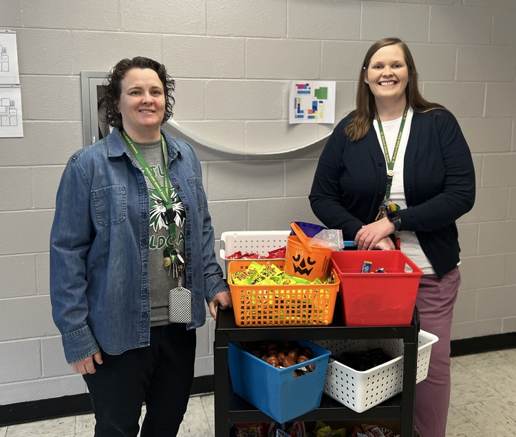 After testing concluded today, building administrators, Brandi Litteral and Melissa Bowling, spent time distributing items from the prize cart to seventh-grade students for high attendance and winning a search activity.

They're excited to continue their deliveries tomorrow!