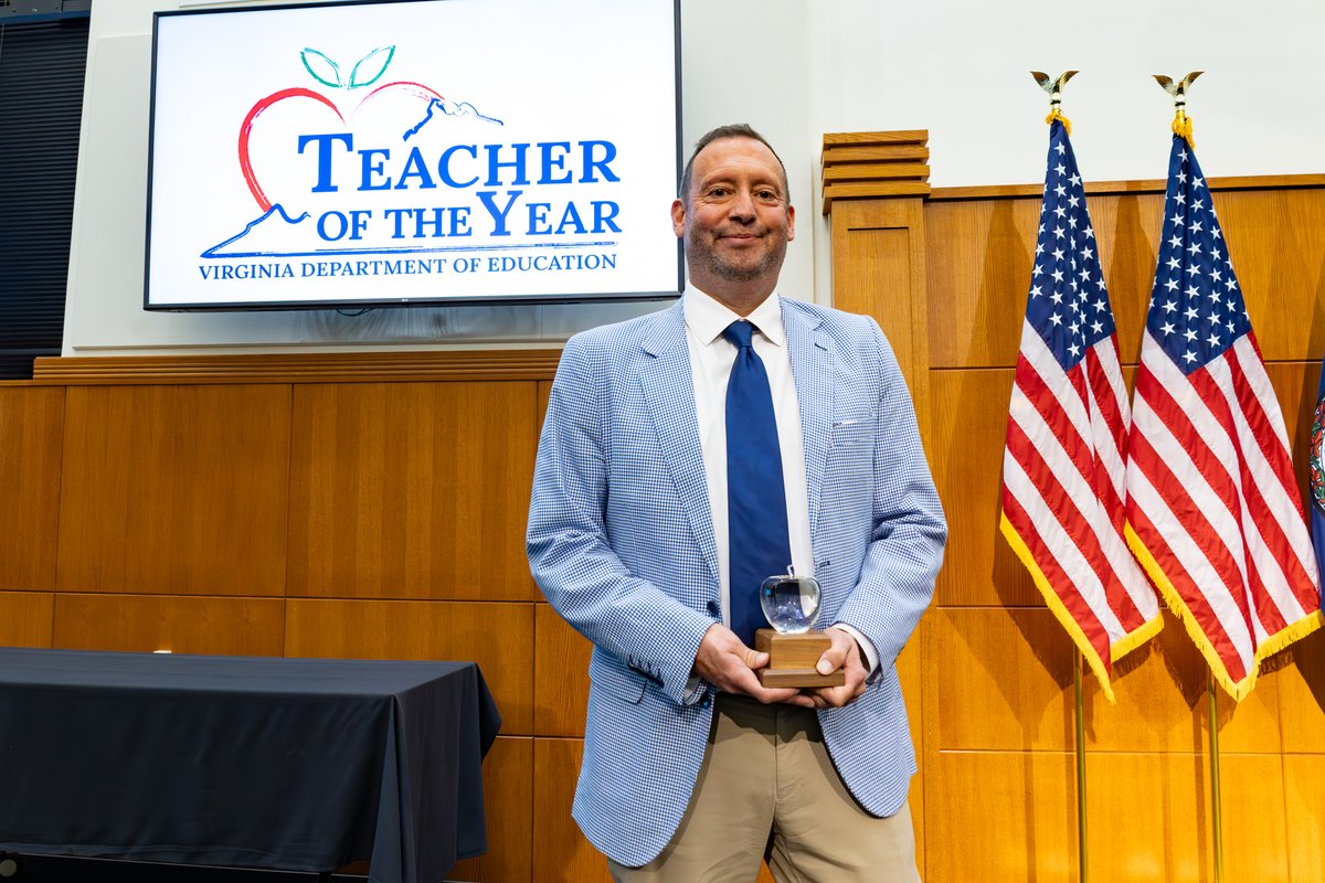 Congratulations to Matthew Neale, an English and journalism teacher at Hidden Valley High in <a href="/RkeCoSchools/">Roanoke Co. Schools</a> named the 2026 Virginia Teacher of the Year during an announcement by <a href="/GovernorVA/">Governor Glenn Youngkin</a> on Capitol Square! Neale will now vie for National Teacher of the Year. #ElevateEducatorsVA