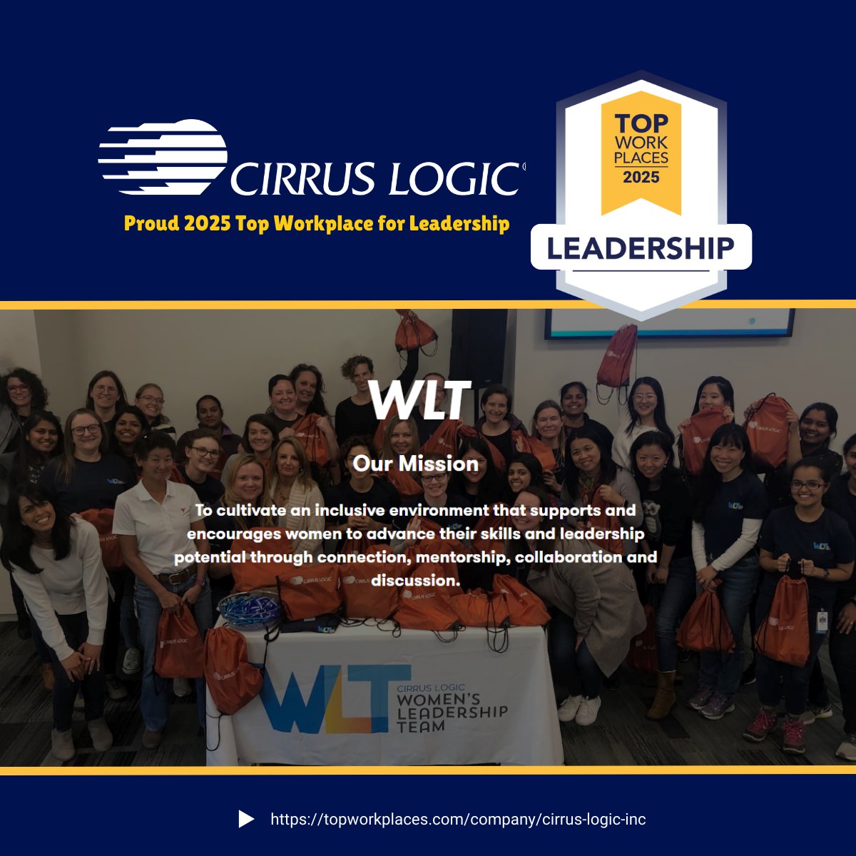 🎉 Big congrats to Cirrus Logic — a 2025 Top Workplaces for Leadership winner! 🏆👏

Featured in our latest blog:
👉 topworkplaces.com/Leadership-awa…

See all 2025 Leadership winners:
👉 topworkplaces.com/award/leadersh…

Discover life at Cirrus Logic:
👉 topworkplaces.com/company/cirrus…