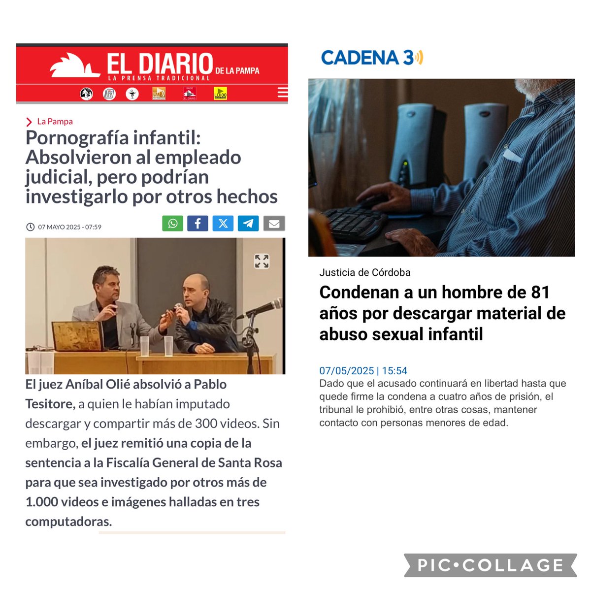 Mismo día, provincias vecinas.

Una justicia es mano dura … o la otra es demasiado tibia? 🤔

P/D: Tiene sentido entonces qué Cositorto fue juzgado y está condenado pasando sus días preso en Córdoba.