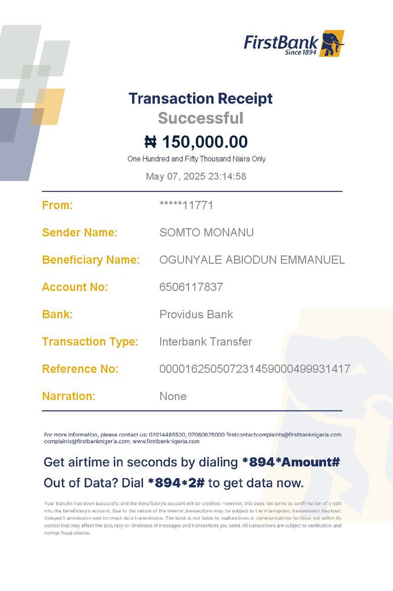 N150k sent ✅ Enjoy!!!