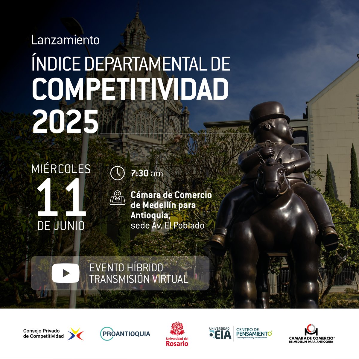 ColombiaCompite's tweet photo. 📢 Este 11 de junio nos vemos en Medellín para lanzar el Índice Departamental de Competitividad 📊✨

Una foto completa de cómo van las regiones en educación, salud, empleo e innovación. Porque entender nuestros datos también es cuidarnos 💛

Inscríbete ahora: https://t.co/CdMH1eJJ9y

#IDC2025