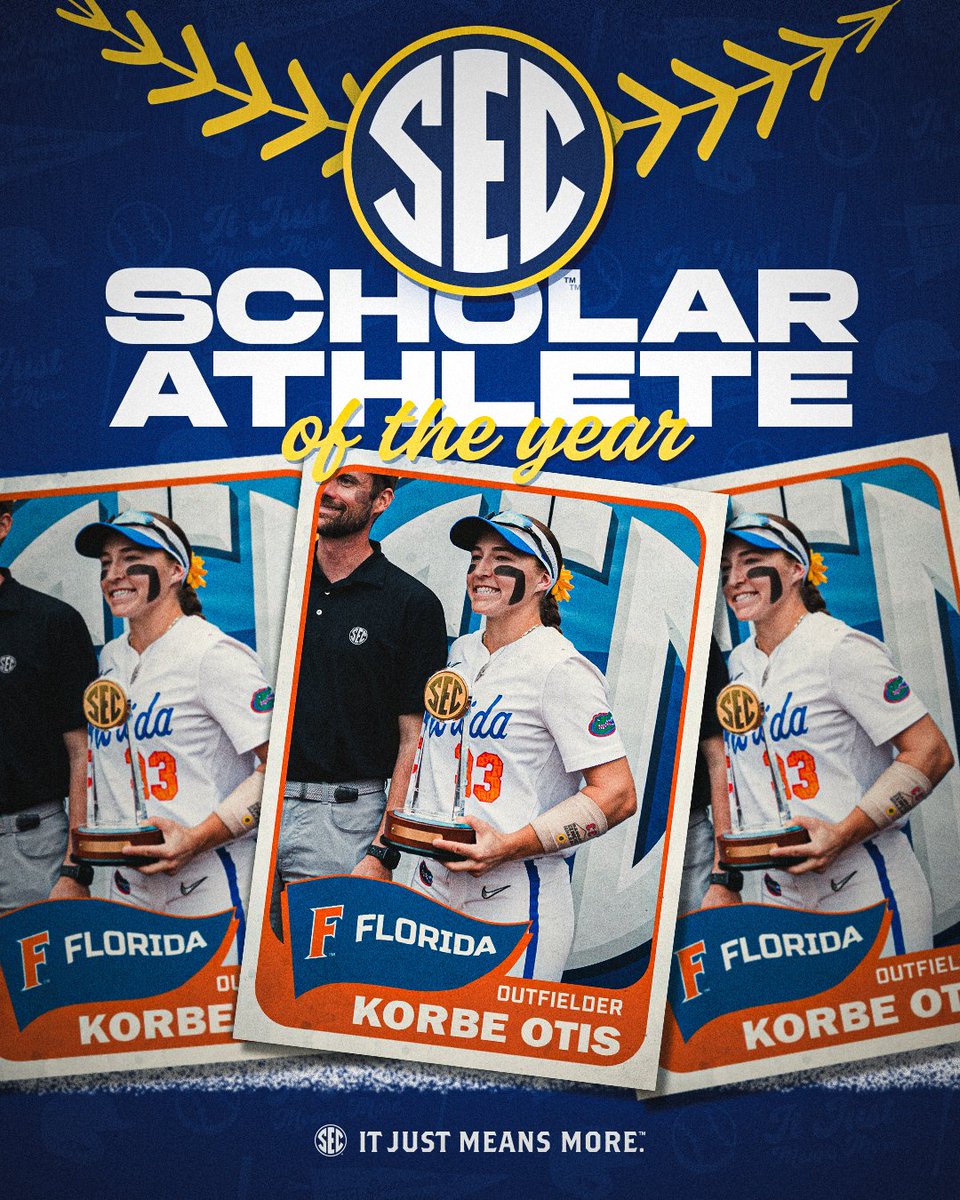 Southeastern Conference (@sec) on Twitter photo Congratulations to Korbe Otis, the 2025 #SECSB Scholar-Athlete of the Year!
๐ secsports.social/otis0507
<a href="/GatorsSB/">Gators Softball</a> x #SECTourney Congratulations to Korbe Otis, the 2025 #SECSB Scholar-Athlete of the Year!
๐ secsports.social/otis0507
<a href="/GatorsSB/">Gators Softball</a> x #SECTourney