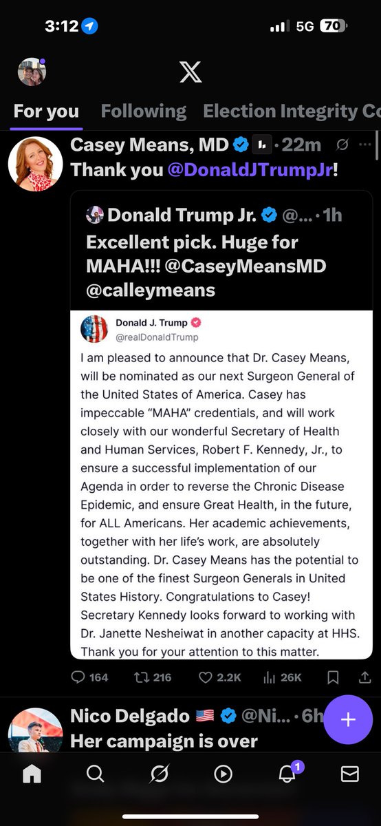 Rob Schneider (@robschneider) on Twitter photo This is the happiest I’ve been since my children were born! Thank YOU <a href="/POTUS/">President Donald J. Trump</a> for THIS AMAZING CHOICE of <a href="/CaseyMeansMD/">Casey Means, MD</a> for Surgeon General! We can’t just TALK about getting Americans Healthy!
WE MUST ACT and NOW!
May God Bless you, Dr. Casey
<a href="/DonaldJTrumpJr/">Donald Trump Jr.</a> This is the happiest I’ve been since my children were born! Thank YOU <a href="/POTUS/">President Donald J. Trump</a> for THIS AMAZING CHOICE of <a href="/CaseyMeansMD/">Casey Means, MD</a> for Surgeon General! We can’t just TALK about getting Americans Healthy!
WE MUST ACT and NOW!
May God Bless you, Dr. Casey
<a href="/DonaldJTrumpJr/">Donald Trump Jr.</a>