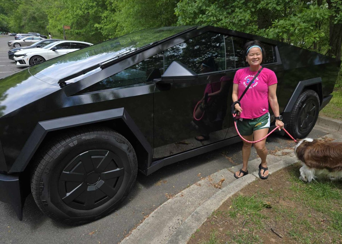 Just got the <a href="/cybertruck/">Cybertruck</a> back from being wrapped. This mom-to-be is ready to go