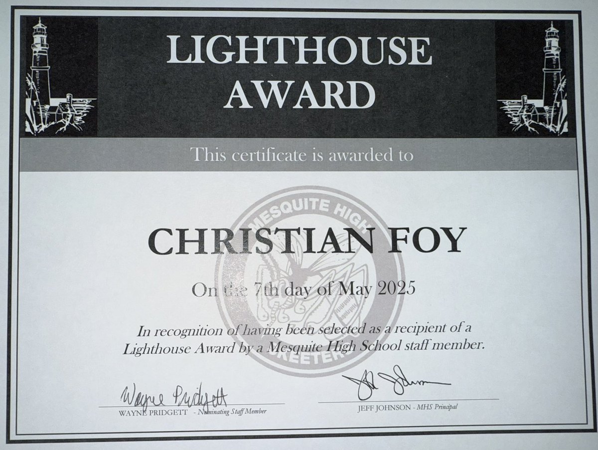 Wayne Pridgett ll (@pridgettwayne) on Twitter photo I chose Christian Foy as my lighthouse recipient due to his positive attitude and relentless work ethic. I am honored to have spent the last 10 months here with you. Your future will be bright with or without sports! <a href="/CHRISTIANFOY_17/">Christian Foy aka “CFOY”</a> I chose Christian Foy as my lighthouse recipient due to his positive attitude and relentless work ethic. I am honored to have spent the last 10 months here with you. Your future will be bright with or without sports! <a href="/CHRISTIANFOY_17/">Christian Foy aka “CFOY”</a>