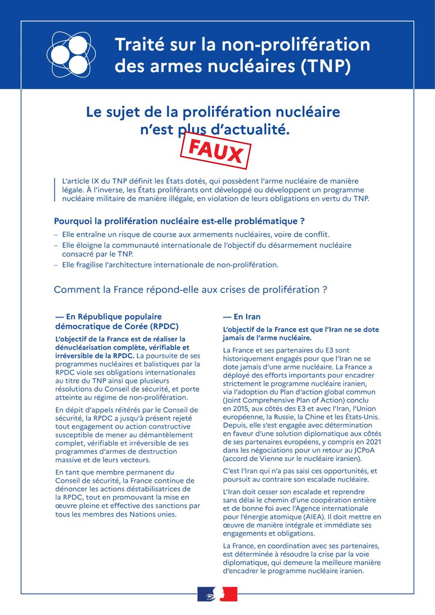 ❌ Idée reçue sur la non-prolifération nucléaire : quelques faits pour y voir plus clair…