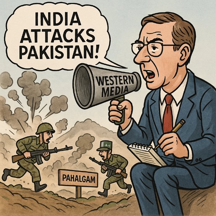 IndiaRighter's tweet photo. Foreign Media Bias in ‘Operation Sindoor’: A Pattern of Skewed Narratives

India’s recent military strikes on Pakistan—dubbed Operation Sindoor—have drawn international media attention, with outlets like The New York Times, BBC, Reuters, and CNN largely portraying India as the aggressor. This coverage has been criticised for biased framing, downplaying Pakistan’s long-standing role in sponsoring terrorism while spotlighting civilian casualties and alleged escalations by India.

Key context—such as the April 22, 2025, terrorist attack in Pahalgam that killed 26 Hindu tourists—is often glossed over. India’s claim that the strikes targeted terror camps linked to Jaish-e-Mohammed and Lashkar-e-Taiba is overshadowed by unverified reports of civilian deaths. This echoes similar patterns seen during the 2019 Balakot airstrike and the 2008 Mumbai attacks, where foreign media amplified Pakistan’s denials and marginalised India’s evidence.

Western media’s tilt is rooted in Cold War-era geopolitics, when Pakistan was favoured as a strategic ally. This legacy persists through selective framing, reliance on Pakistan-based stringers with limited access, and an inclination to cast India’s actions—often calibrated to avoid nuclear escalation—as reckless. Meanwhile, Pakistan’s failure to dismantle terror networks is rarely interrogated.

Such skewed reporting distorts global understanding and weakens counterterrorism discourse. For fairer coverage, foreign outlets must critically assess their geopolitical biases, present balanced context, and engage more rigorously with India’s evidence and security concerns.

Read my commentary: https://t.co/O7ceaOjOH5