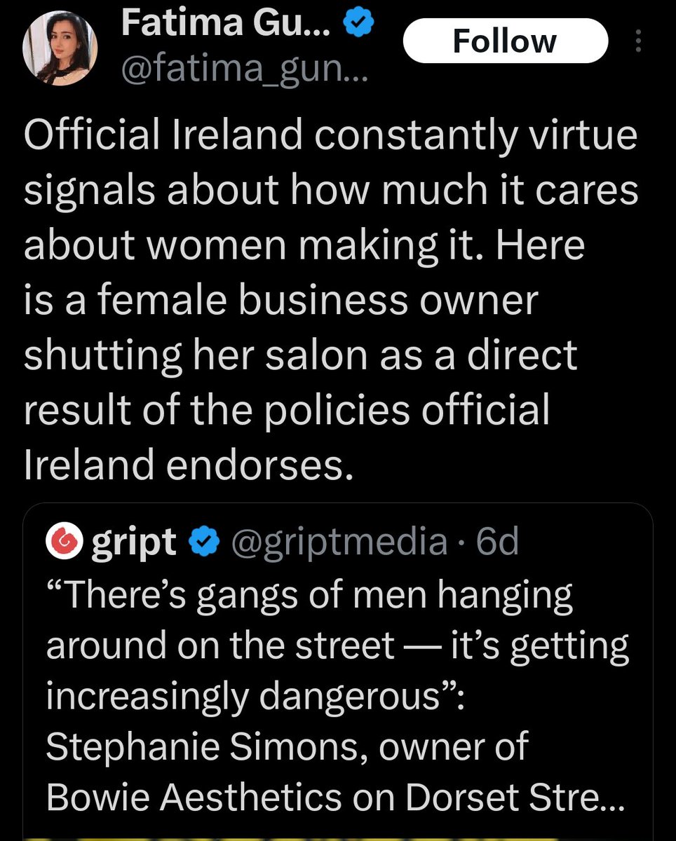 Gript spreading bullshit that about salon is closing down due to men hanging about the street rather than the owner fucking up Botox in someone's ass and that fuck up is resulting in their business going to shit. 

Tell me again how this isn't a reactionary propaganda outfit