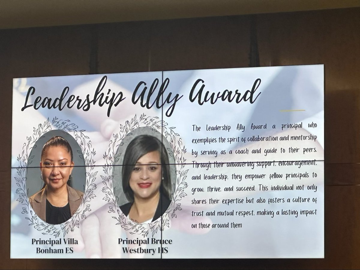 Huge congrats, principal <a href="/yolandabruce01/">Yolanda</a>, on receiving the Division Chief Award &amp; Leadership Ally Award! Your inspiring leadership, commitment to mentorship, &amp; spirit of collaboration continue to uplift others &amp; leave a lasting impact—thx for leading  with excellence!