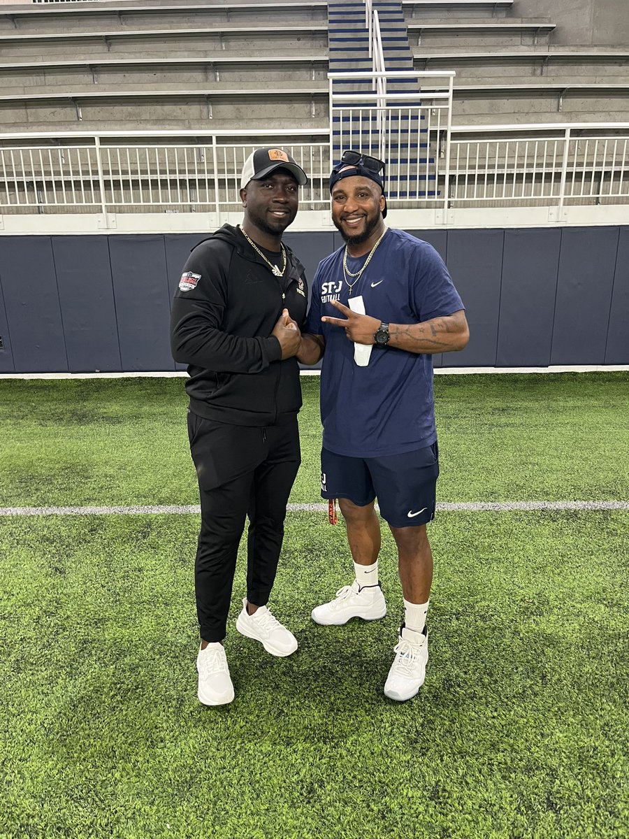 Appreciate <a href="/CoachWAppleton/">Wilson Appleton</a> and <a href="/coachc_rob/">Cory Robinson</a> and coaches from ECSU ,Sacramento ST, for stopping by today to evaluate our student athletes. 

St🔹J 💫