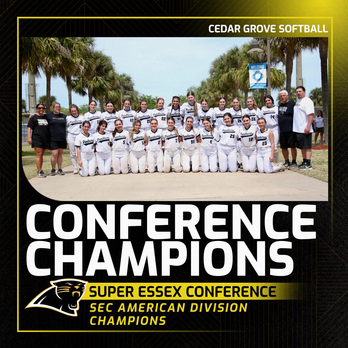 🥎Super Essex Conference🥎
🥎American Division Champions🥎

With today’s 10-1 win over Livingston HS the Softball team clinched the Super Essex Conference American Division Championship #LetsGoPanthers