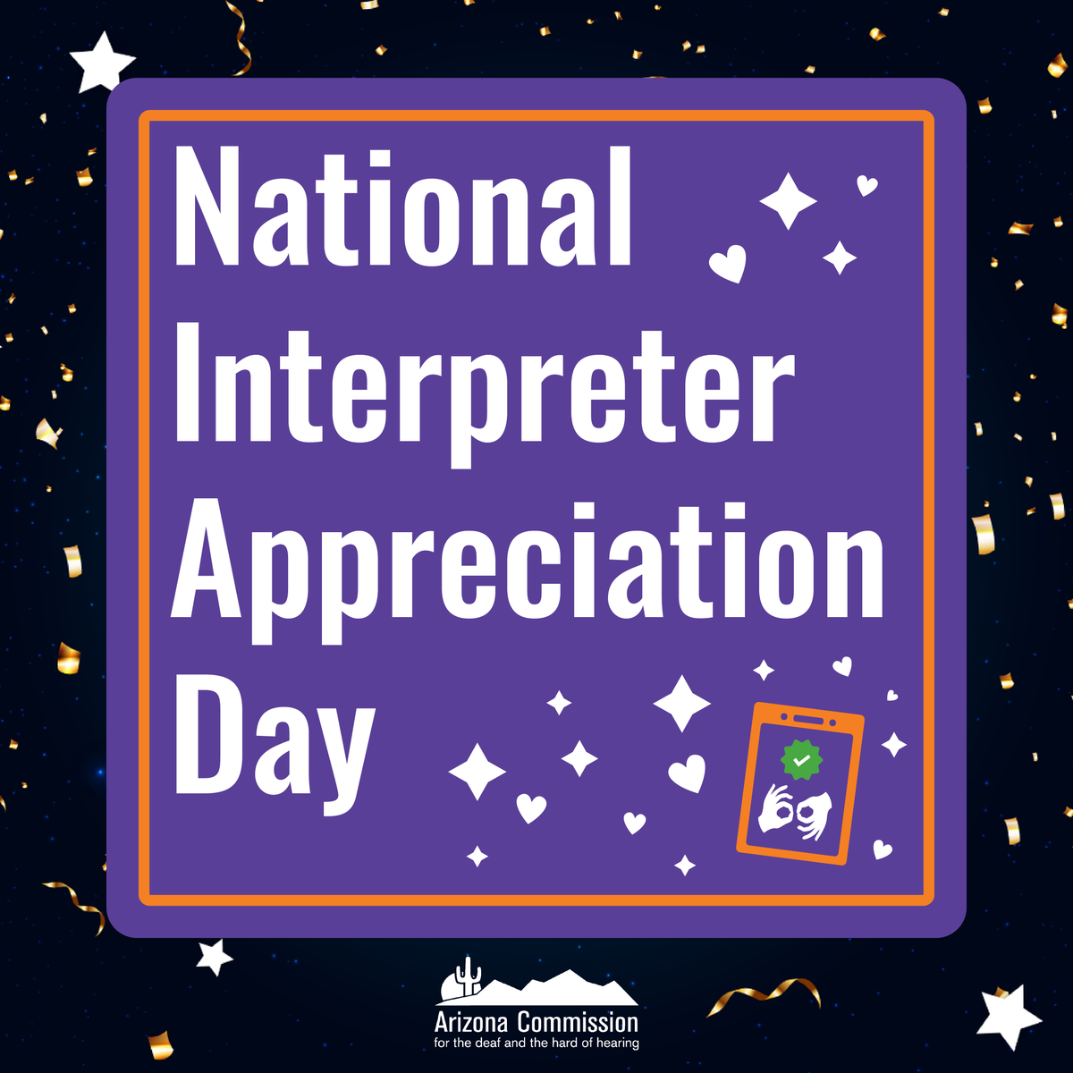 AzCDHH's tweet image. Today is a day to recognize and thank interpreters for their invaluable service. Their work creates opportunities for connection and empowers individuals. We are grateful for their dedication!

#InterpreterAppreciation #Inclusivity