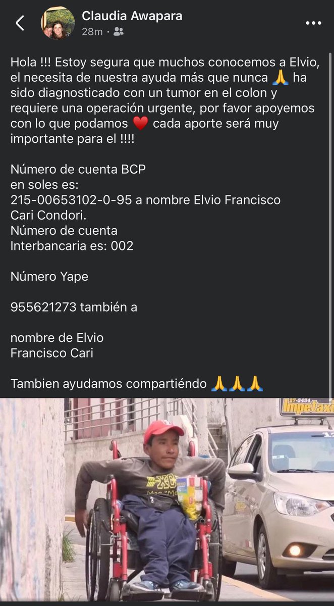 Todo en Arequipa lo conocemos, o por lo menos, sabemos quien es. Hoy Elvio nos necesita con urgencia❤️‍🩹