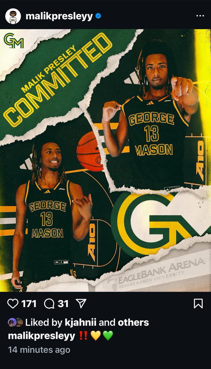 Former <a href="/RattlerMBB/">SMHS Basketball</a> Malik Presley announces his commitment to George Mason.