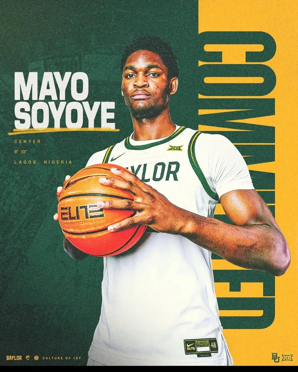 On Time Agency | We Are Player-Driven (@ontimeagencygrp) on Twitter photo Itβs official. Ramon "Mayo" Soyoye is headed to Baylor University. The foundation is built. Now itβs time to rise <a href="/RamonSoyoye/">π½π¬πΈπΊπΉ (ππππ) πΎπΊππΊππ°</a>. Big 12 β
βοΈ Itβs official. Ramon "Mayo" Soyoye is headed to Baylor University. The foundation is built. Now itβs time to rise <a href="/RamonSoyoye/">π½π¬πΈπΊπΉ (ππππ) πΎπΊππΊππ°</a>. Big 12 β
βοΈ