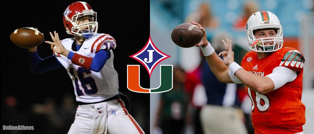 We appreciate the Miami Hurricanes stopping by to see our Dragon recruits!! 

#ThrowBack to Evan Shirreffs 
 
#RecruitTheJ 📚 ✏️ 
#JeffersonMade 💪🏽 💨