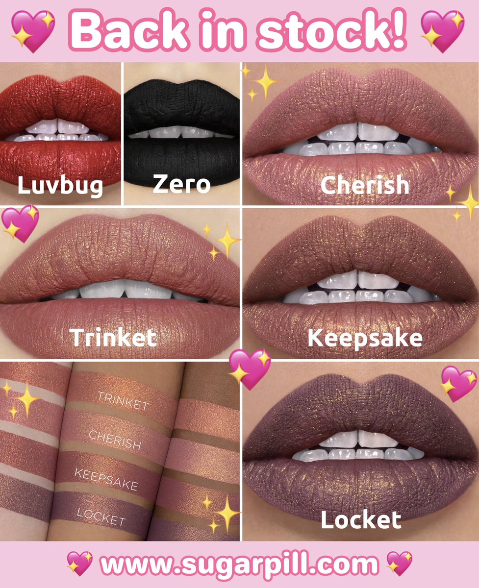 Have you heard? Your favorite liquid lip colors are back in stock! ✨💋 Which ones have you been dreaming of? 😍 #sugarpill #glitterlipstick #indiemakeup #womanowned #asianowned #festivalmakeup #fairymakeup #grungemakeup #asianmakeup