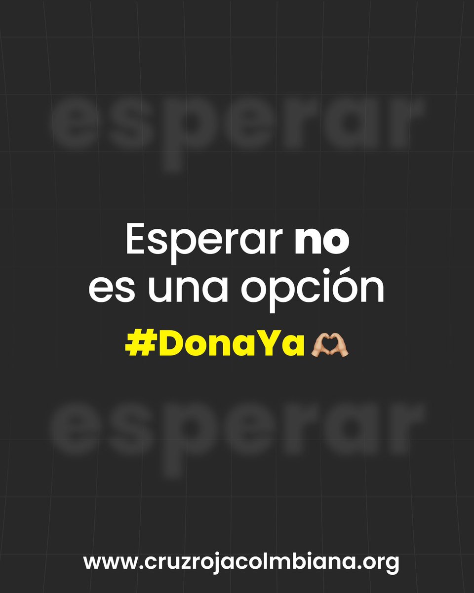 - Una madre espera agua potable para sus hijos.
- Un niño espera reencontrarse con su familia.
- Una comunidad espera ayuda para sobrevivir.
Y tú, ¿qué estás esperando? #DonaYa aquí:

cruzrojacolombiana.org

#SomosCruzRoja