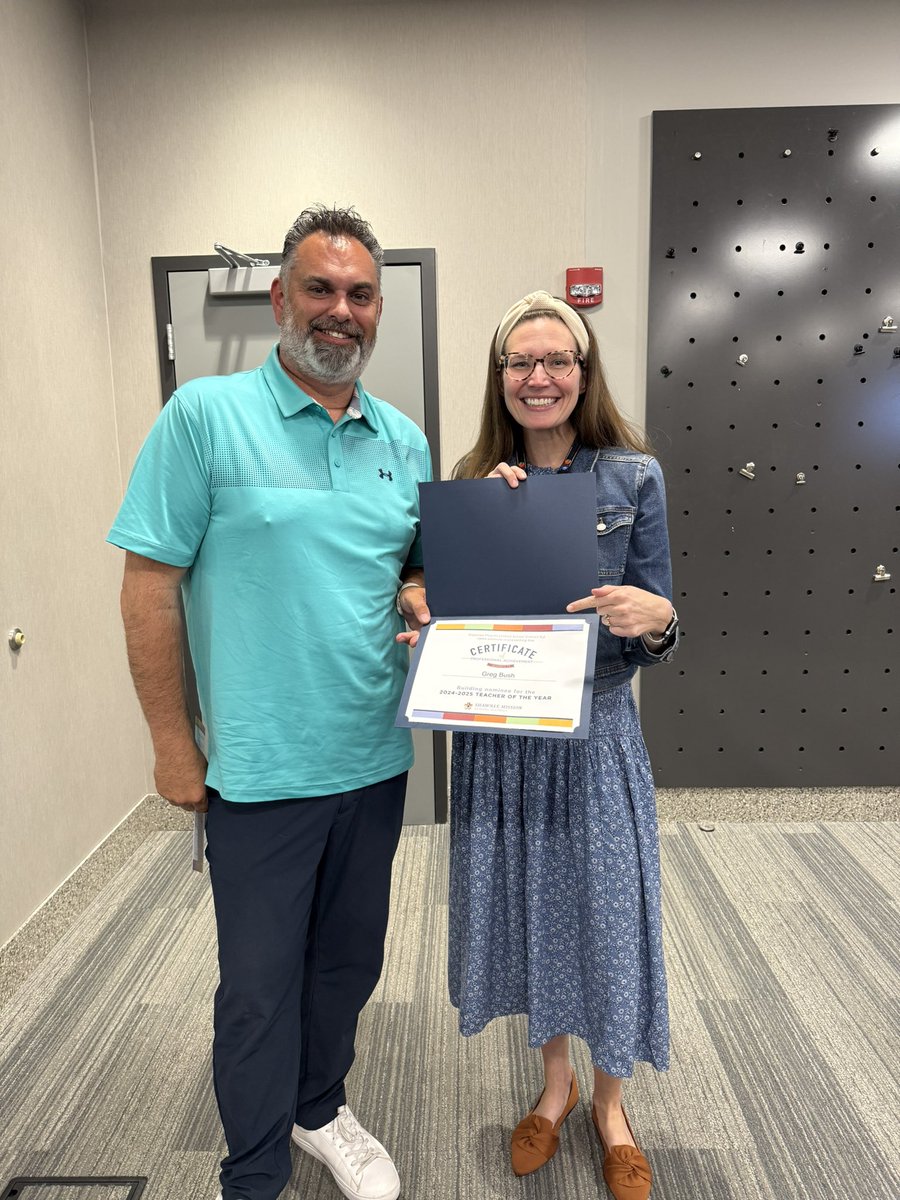 Tonight we celebrated our Kansas Teacher of the Year Nominee, Mr. Bush! Mr. Bush was nominated by several students and families from current and past years. Way to go Mr. Bush! He is all in ✨ #youbelonghere