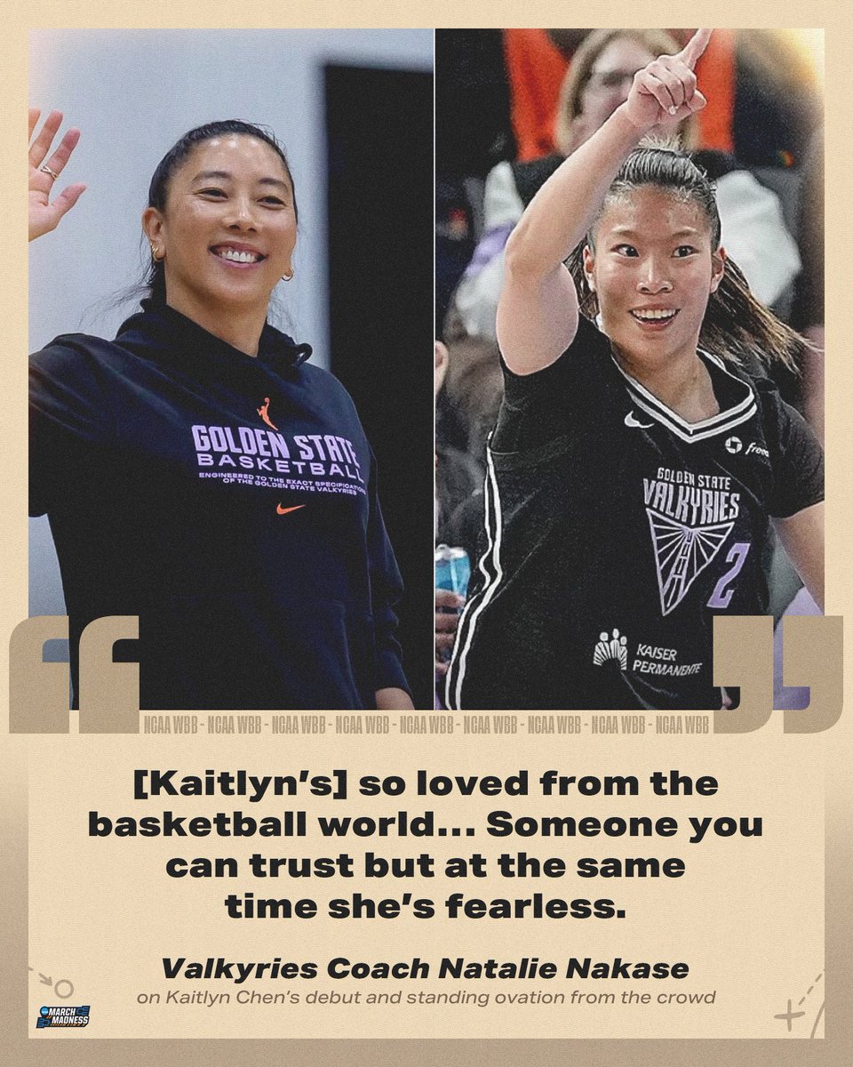 NCAA March Madness (@marchmadnesswbb) on Twitter photo .<a href="/valkyries/">Golden State Valkyries</a> nation is already loving what they see from Kaitlyn Chen 💜
#NCAAWBB .<a href="/valkyries/">Golden State Valkyries</a> nation is already loving what they see from Kaitlyn Chen 💜
#NCAAWBB