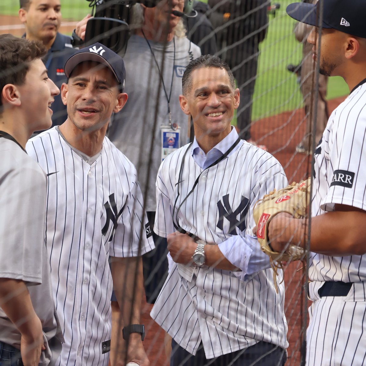 NYRA (🗽) (@thenyra) on Twitter photo Kentucky Derby-winning jockey Junior Alvarado traded silks for pinstripes tonight and threw out the first pitch at the <a href="/Yankees/">New York Yankees</a> game! ⚾️ <a href="/JuniorandKellyA/">Junior and Kelly Alvarado</a> 🗽 Kentucky Derby-winning jockey Junior Alvarado traded silks for pinstripes tonight and threw out the first pitch at the <a href="/Yankees/">New York Yankees</a> game! ⚾️ <a href="/JuniorandKellyA/">Junior and Kelly Alvarado</a> 🗽
