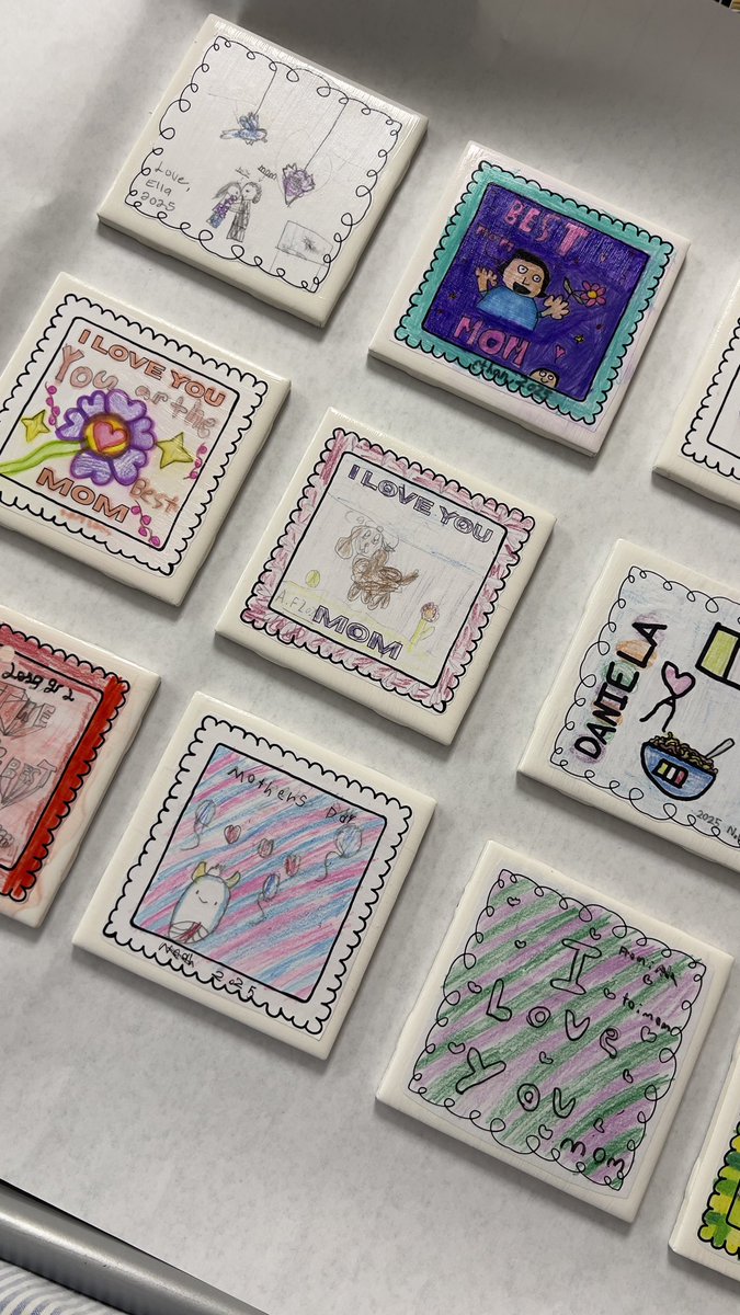 Can’t wait to send home these cute Mother’s Day coasters.