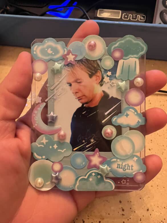 peppygoth's tweet image. i’ve been taking a lil break of making mcr photocards to make photocards of this DJ named david tipper that my sibling commissioned me to do for them and their friends - here are some of my favs!! 💕⭐️