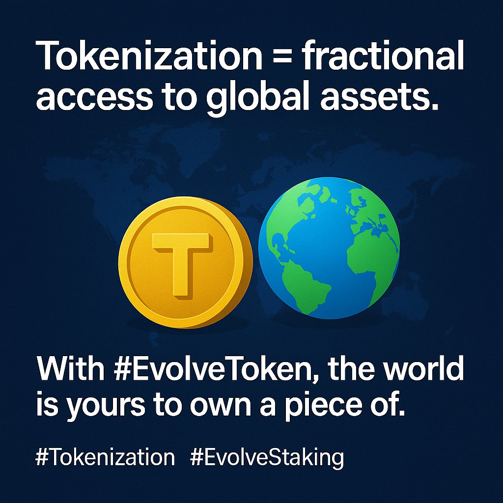 EvolveTKN's tweet photo. π Tokenization = fractional access to global assets.
With #EvolveToken, the world is yours to own a piece of.
https://t.co/WdZq3Av5QD
#Tokenization #EvolveStaking #Evolvetoken https://t.co/f4i0ryszyE