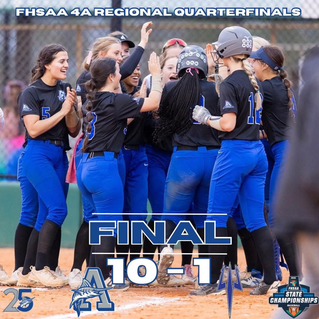 Lady Marlin Softball opens up the FHSAA playoffs with a 10-1 win! They move on to the Regional Semifinals next week!
Way to #GoMarlins #sweetsixteen