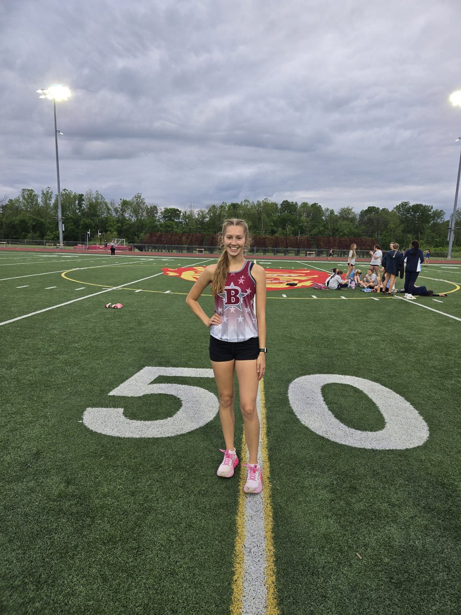 Congratulations to Emma Matthews. She ran a huge PR in the 1600 in 5:47.78, good enough for #7 all-time BCHS!!!