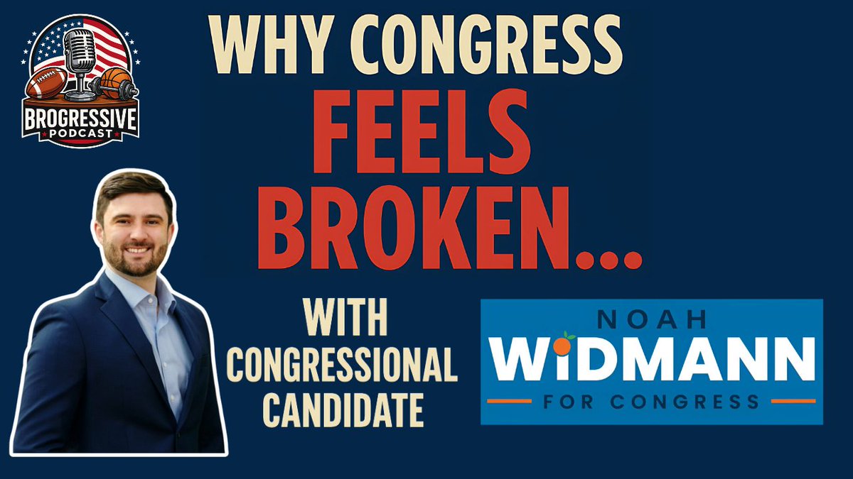 Brogressive Podcast (@brogressivepod) on Twitter photo NEW: We talked with <a href="/WidmannNoah/">Noah Chase Widmann</a>, who just launched his campaign to flip FL-07.
We sat down with him to talk about why he’s running, why Congress feels broken, and what it’ll take to fix it
🗳️ noahforflorida.com NEW: We talked with <a href="/WidmannNoah/">Noah Chase Widmann</a>, who just launched his campaign to flip FL-07.
We sat down with him to talk about why he’s running, why Congress feels broken, and what it’ll take to fix it
🗳️ noahforflorida.com