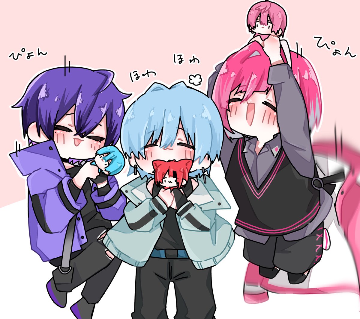 またこの3人描くんだ(ง•ω•)ว♪