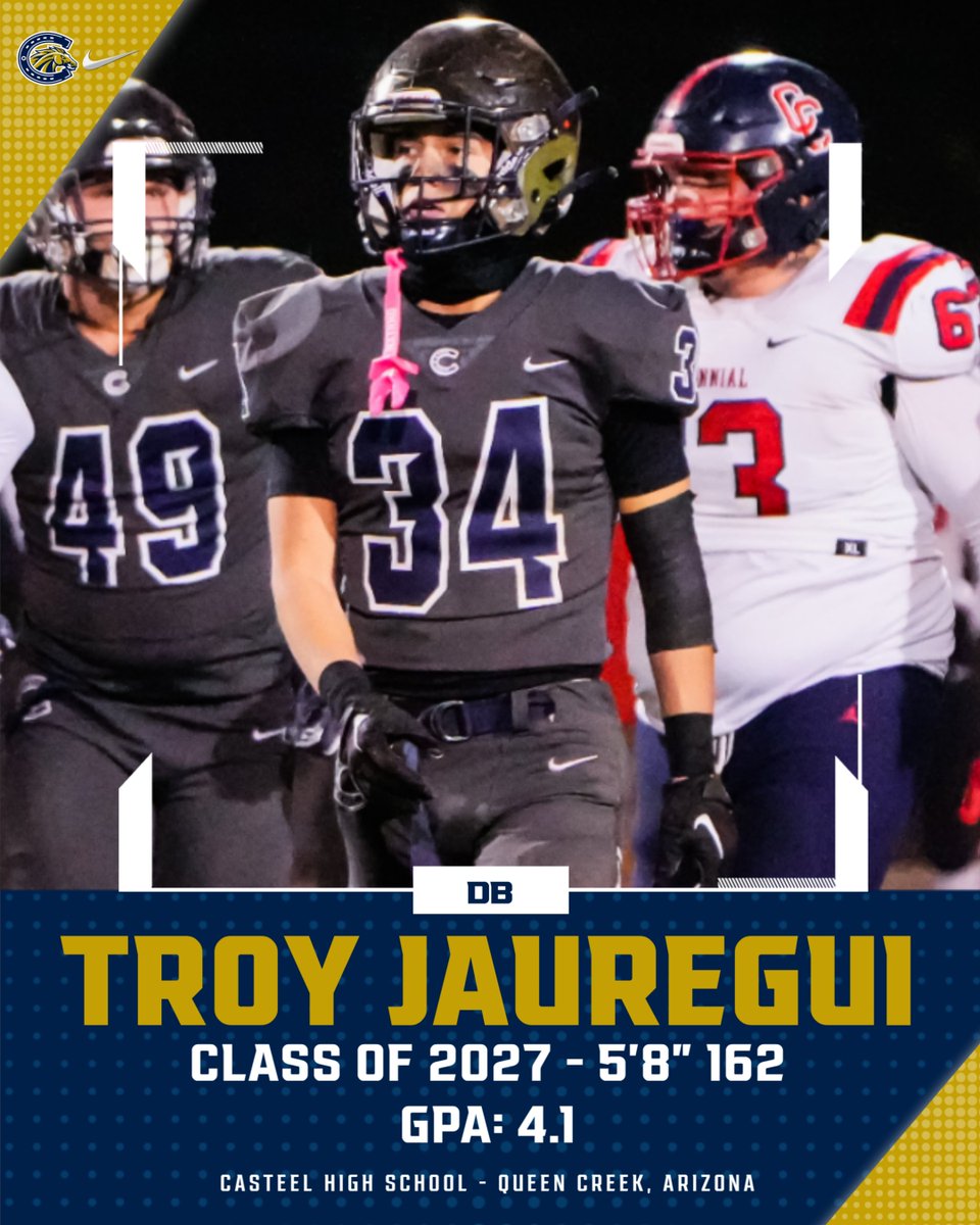 Casteel Football (@casteelfootball) on Twitter photo '27' DB <a href="/Troy_J_2027/">Troy Jauregui</a> will be someone to watch heading into their junior season! He's a dynamic playmaker on both sides of the ball! He will be a huge returning leader for the Colts!
#PoundTheRock
<a href="/JoeBushman5/">Joe Bushman</a> <a href="/CasteelAthletic/">Casteel Athletics</a> <a href="/AriannaGrainey/">Arianna Grainey</a> '27' DB <a href="/Troy_J_2027/">Troy Jauregui</a> will be someone to watch heading into their junior season! He's a dynamic playmaker on both sides of the ball! He will be a huge returning leader for the Colts!
#PoundTheRock
<a href="/JoeBushman5/">Joe Bushman</a> <a href="/CasteelAthletic/">Casteel Athletics</a> <a href="/AriannaGrainey/">Arianna Grainey</a>